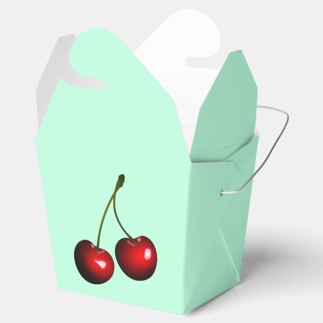 Red Sweet Cherries Favor Boxes (Opened)