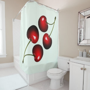 Red Sweet Cherries Shower Curtain