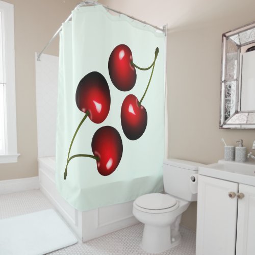 Red Sweet Cherries Shower Curtain