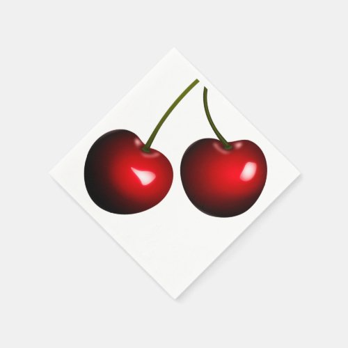 Red Sweet Cherry Napkins _ Customizable