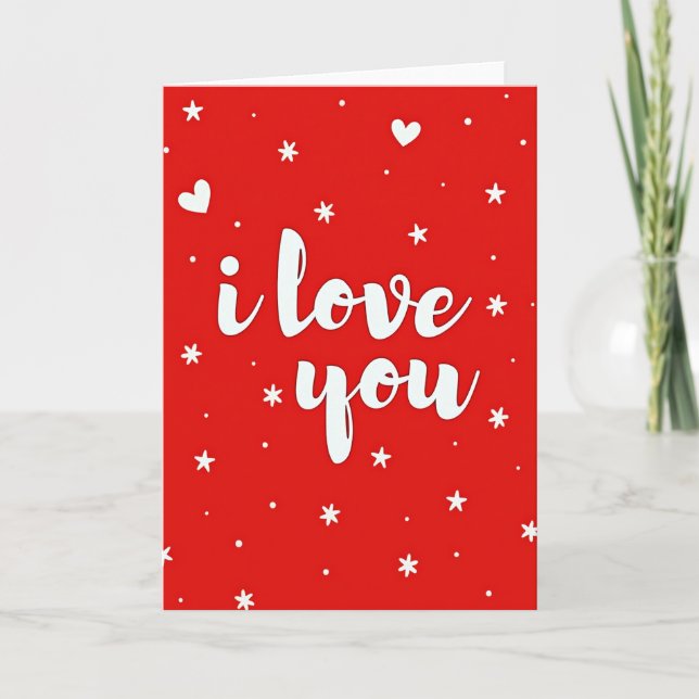 Red Sweet Handwritten Valentines Card (Front)