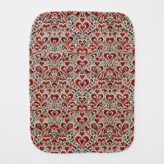 Red Sweet Hearts Baby Burp Cloth