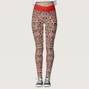 Red Sweet Hearts Leggings