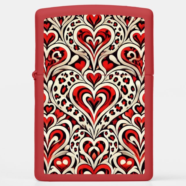 Red Sweet Hearts  Zippo Lighter (Front)