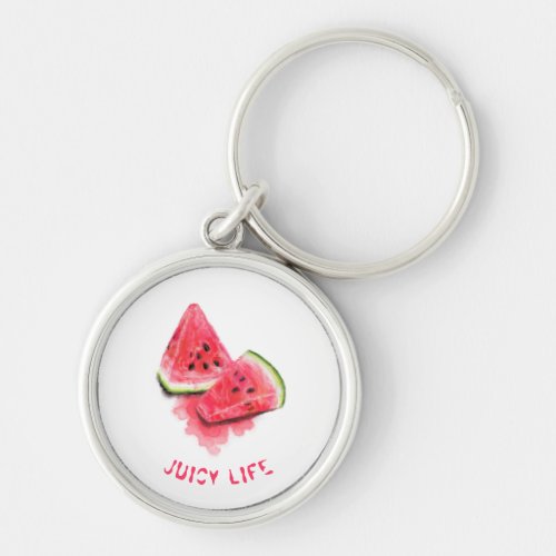 Red Sweet Juicy Watermelon Keychain Pieces Tasty