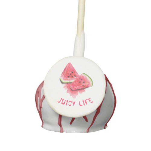 Red Sweet Juicy Watermelon Pieces Tasty _ Drawing Cake Pops