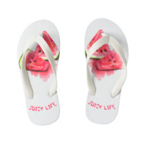 Red Sweet Juicy Watermelon Pieces Tasty - Drawing Kid's Flip Flops Red Sweet Juicy Watermelon Pieces Tasty - Drawing Kid's Flip Flops