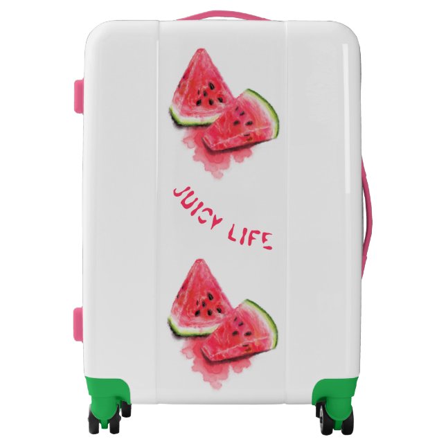 Red Sweet Juicy Watermelon Pieces Tasty - Fresh Luggage (Front)