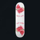Red Sweet Juicy Watermelon Pieces Tasty - Fresh Skateboard<br><div class="desc">Red Sweet Juicy Watermelon Pieces Tasty - Drawing Fresh Summer Fruit - Choose / Add Your Unique Text / Font / Color - Make Your Special Gift - Resize and move or remove and add elements / image with customization tool ! - Drawing and Design by MIGNED. You can also...</div>