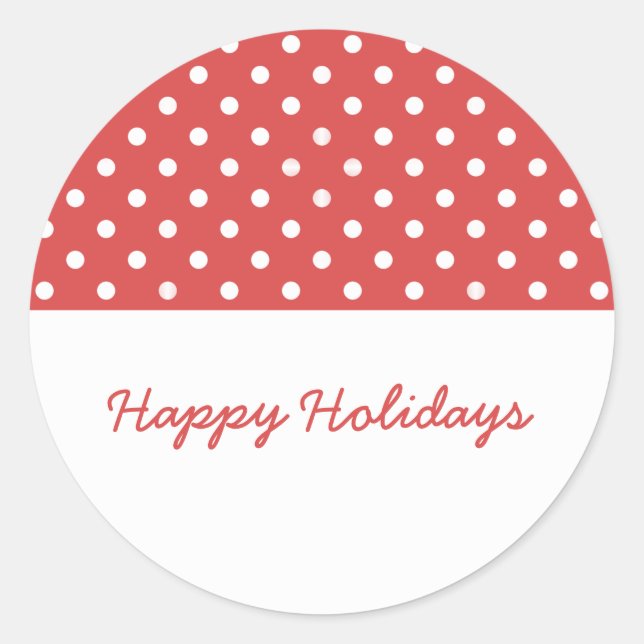 Red Sweet Polka Dot Holiday Stickers (Front)