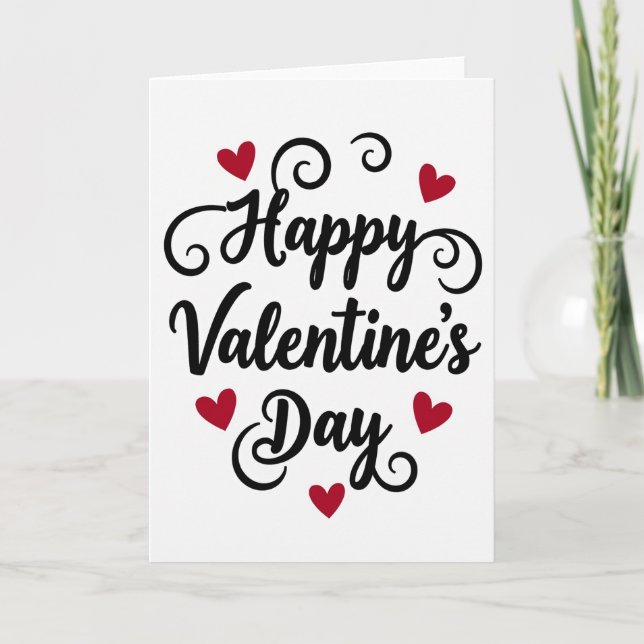 Red Sweet Script Valentines Day Card (Front)