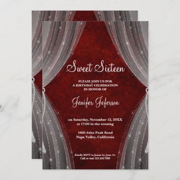 Red Sweet Sixteen Invitation by aquachild at Zazzle
