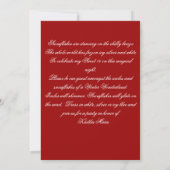 Red Sweet Sixteen Invitation with Snowflakes (Back)