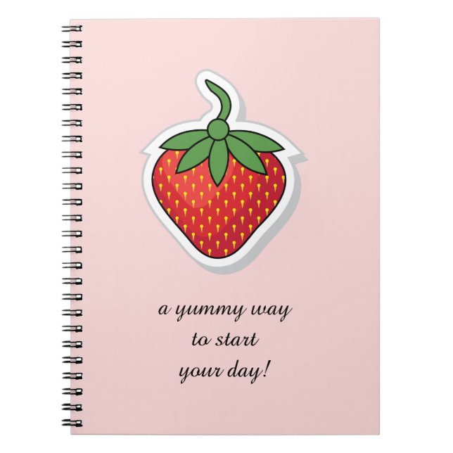 Red Sweet Strawberry - edit phrase Notebook (Front)