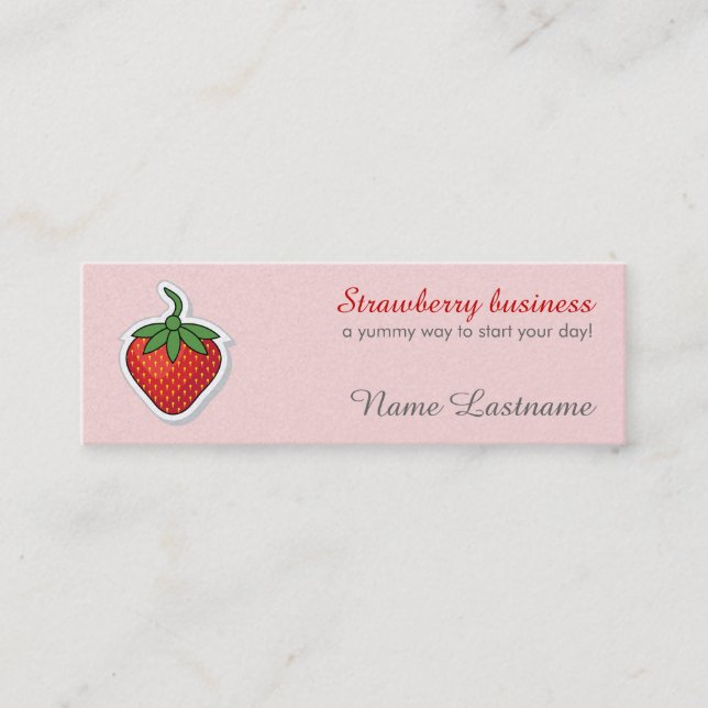 Red Sweet Strawberry - personalized business card (Front)