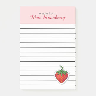 Red Sweet Strawberry - personalized Post-it Notes