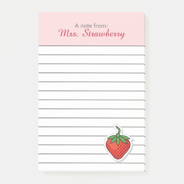 Red Sweet Strawberry - personalized Post-it Notes (Front)