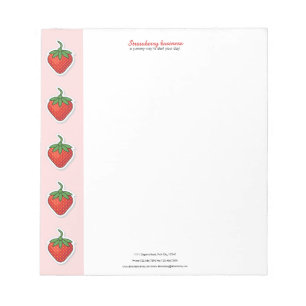 Red Sweet Strawberry - personalized template Notepad