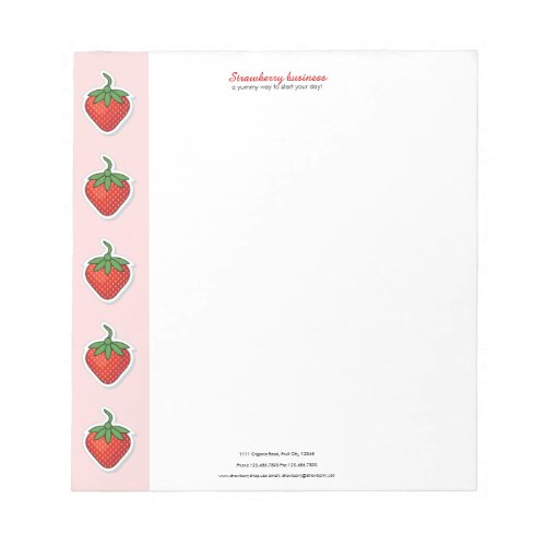 Red Sweet Strawberry _ personalized template Notepad