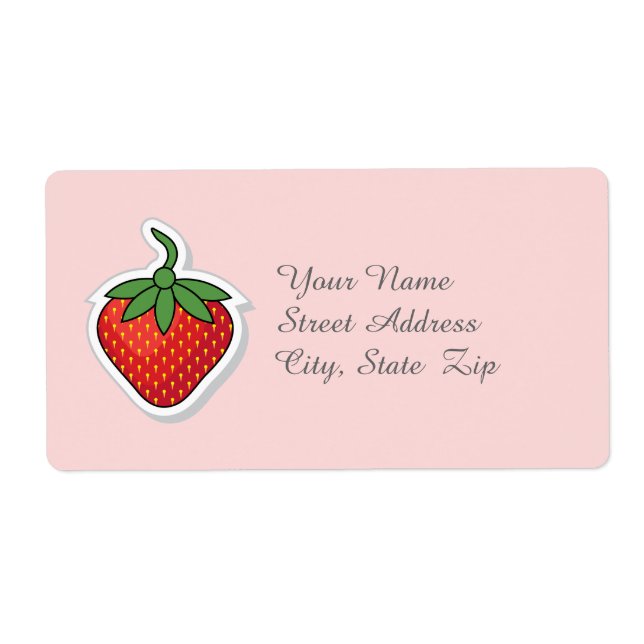Red Sweet Strawberry - template Your address Label (Front)