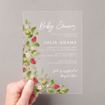 Red Sweet Strawberry Wildflower Wreath Baby Shower