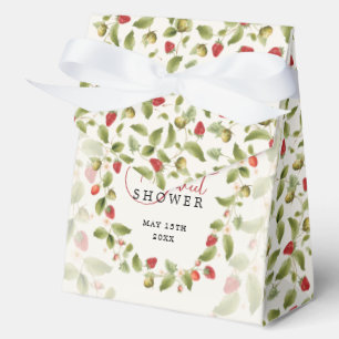 Red Sweet Strawberry Wildflower Wreath Baby Shower Favor Boxes