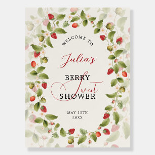 Red Sweet Strawberry Wildflower Wreath Baby Shower Foam Board