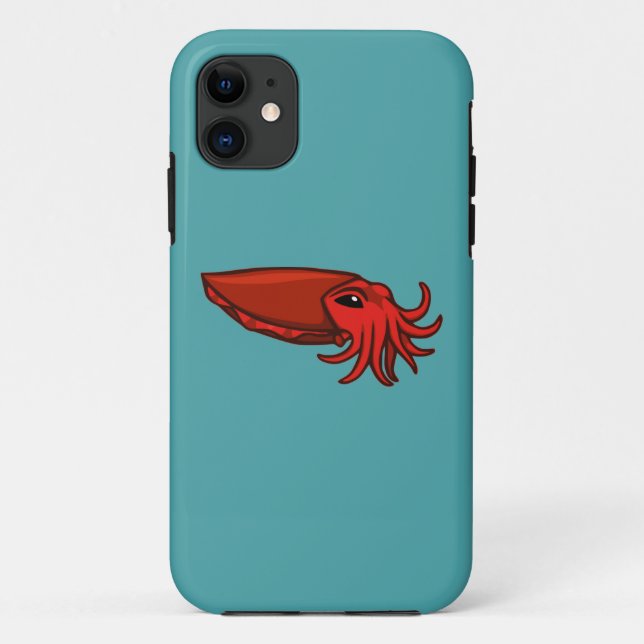 Red Swimming Cuttlefish Case-Mate iPhone Case (Back)