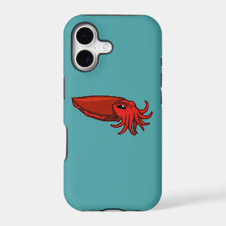 Red Swimming Cuttlefish iPhone 17 Case