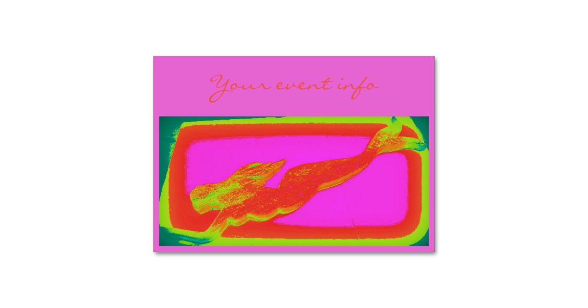 red swimming mermaid table number | Zazzle
