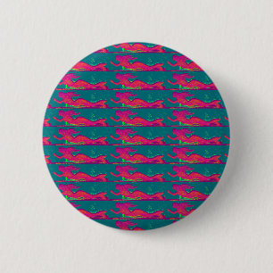 red swimming mermaids button