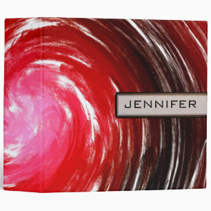 Red Swirl Abstract Art Binder