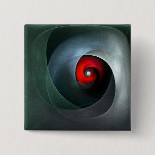 Red Swirl Artistic Modern Abstract Art Pattern #19 Button