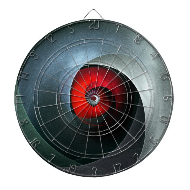 Red Swirl Artistic Modern Abstract Art Pattern #19 Dart Board (Front)