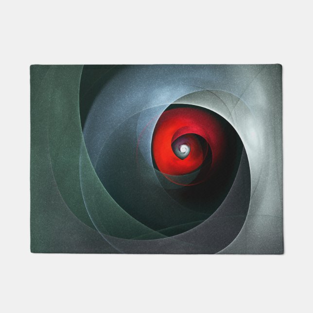 Red Swirl Artistic Modern Abstract Art Pattern #19 Doormat (Front)