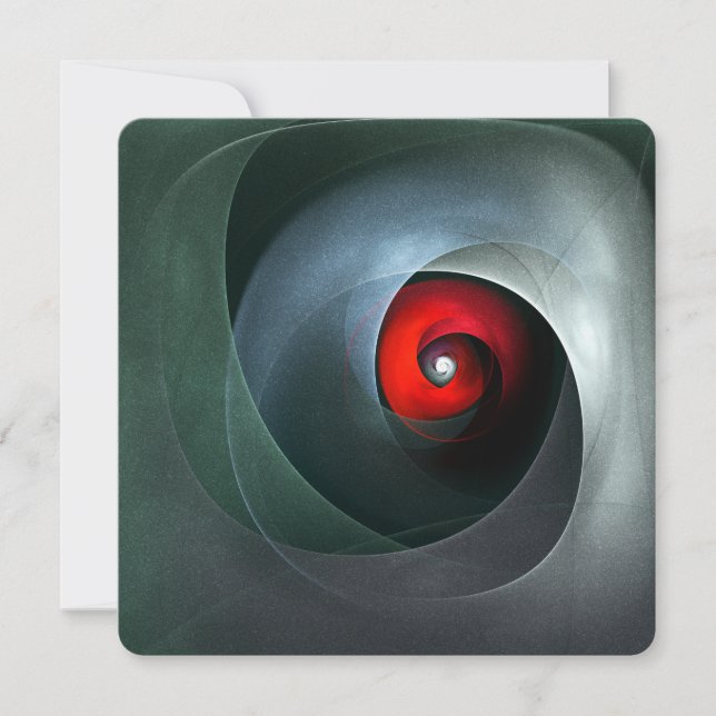 Red Swirl Artistic Modern Abstract Art Pattern #19 Invitation (Front)