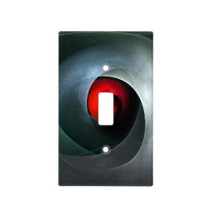 Red Swirl Artistic Modern Abstract Art Pattern #19 Light Switch Cover