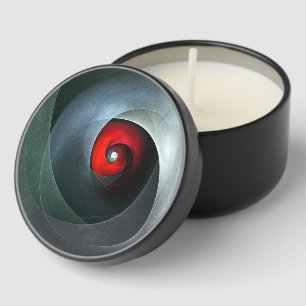 Red Swirl Artistic Modern Abstract Art Pattern #19 Mini Candle Favors