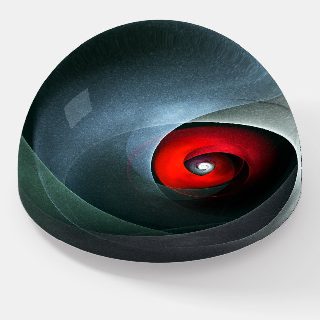 Red Swirl Artistic Modern Abstract Art Pattern #19 Paperweight (Angled)