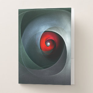 Red Swirl Artistic Modern Abstract Art Pattern #19 Pocket Folder
