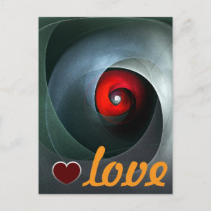 Red Swirl Artistic Modern Abstract Art Pattern #19 Postcard