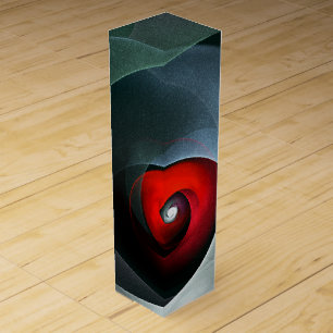 Red Swirl Artistic Modern Abstract Art Pattern #19 Wine Box