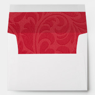 Red Swirl Christmas Greeting Card Envelope