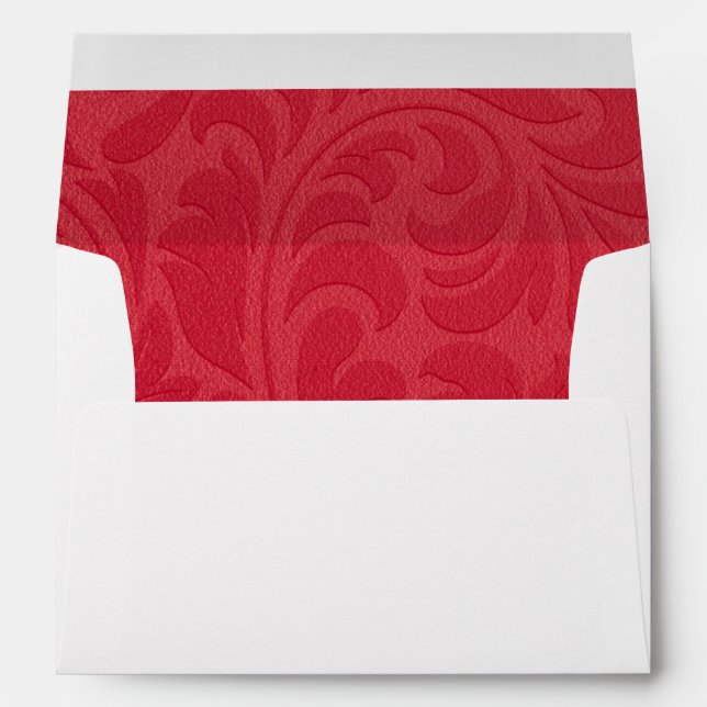 Red Swirl Christmas Greeting Card Envelope (Back (Bottom))