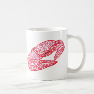 Red Swirl Crab, Abstract Sand Crab Painting, mugs