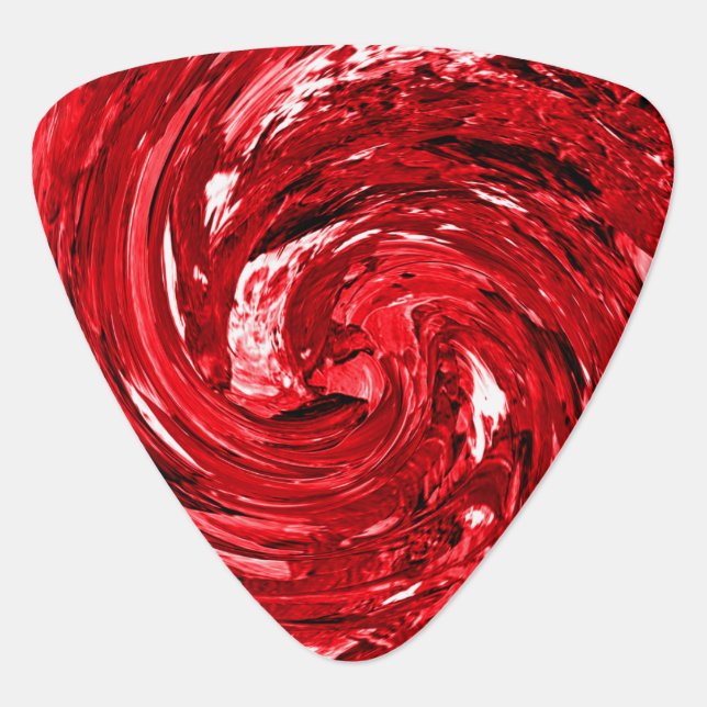 Red Swirl  Guitar Pick (Front)