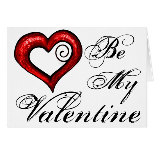Red Swirl Heart Cards (Front Horizontal)