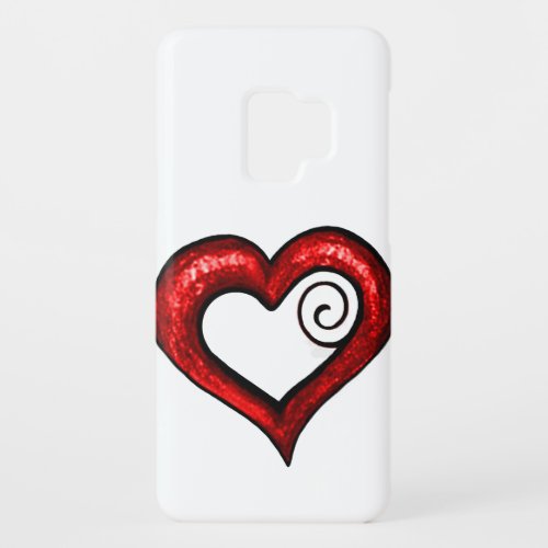 Red Swirl Heart Case_Mate Samsung Galaxy S9 Case