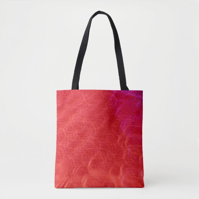 Red swirl pattern on a tote bag (Front)