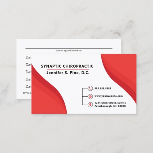 Red Swirl Professional Multiple Appointment Cards